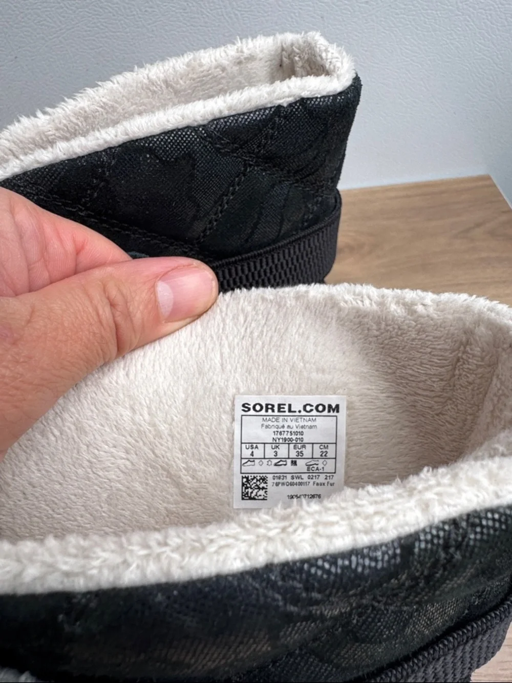 Sorel Black Suede Shearling-Trim Winter Boot